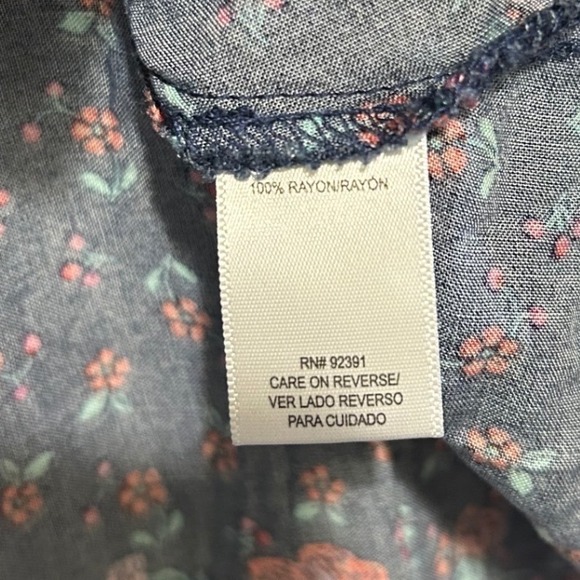 Weavers Navy Blue Floral Handkerchief Hem Boho Midi Skirt Small Red Paisley Trim - Picture 5 of 5